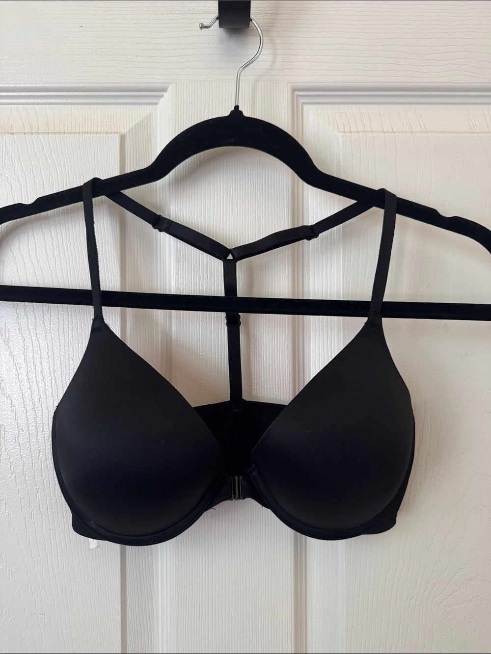 PINK Victoria’s Secret Women’s Black T-Back Padded Front Closure Bra